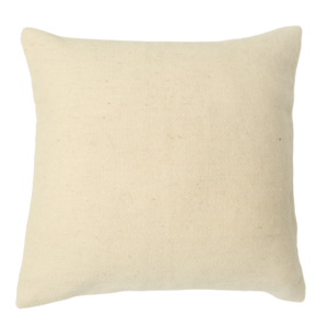 El Dokuması Yün Kare Yastık – Düz Sıcak Beyaz