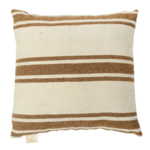 El Dokuması Pamuk Yastık – Camel Barcode Çizgili