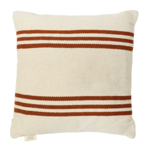 El Dokuması Pamuk Yastık – Üçlü Bordo Çizgili