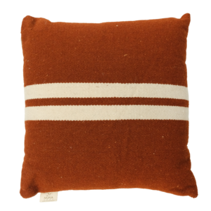 El Dokuması Pamuk Yastık – Bordo ve Bej Çizgili