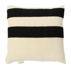 El Dokuması Yün Kare Yastık – Siyah Bidue