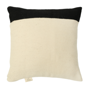 El Dokuması Yün Kare Yastık – Siyah Fascia