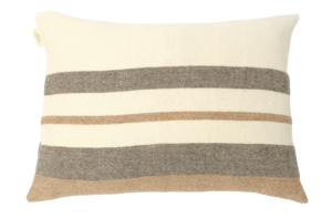 El Dokuması Yün Yastık – Earth  Camel Grey Çizgili