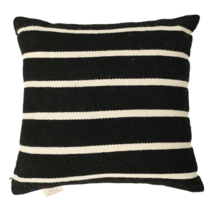 El Dokuması Yün Kare Yastık – Siyah Oscurità