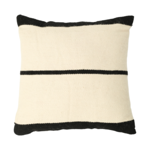 El Dokuması Yün Kare Yastık – Siyah Strada