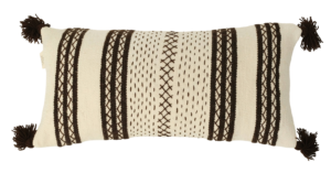El Dokuması Yün Yastık – Toprak Tonları Alternanza Ponpon
