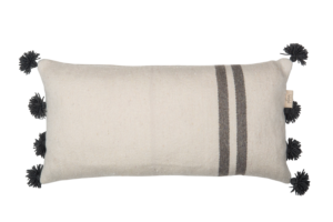 El Dokuması Yün Dikdörtgen Yastık – Paralleli Grey