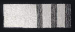 El Dokuması Mohair & Yün Kilim – Corridore Grey & White
