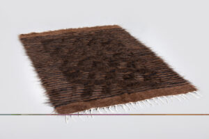 El Dokuması Mohair & Yün Kilim – Black & Brown Stripes