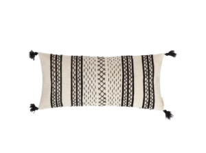 El Dokuması Yün Dikdörtgen Yastık – Alternanza Pom Pom