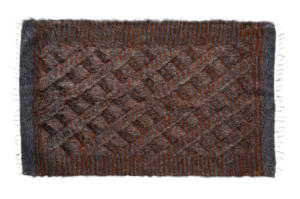 El Dokuması Mohair & Yün Kilim – Grey & Brown Stripes