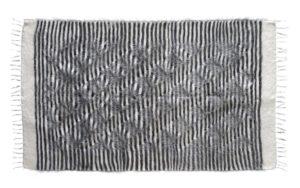 El Dokuması Mohair & Yün Kilim – Black & White Stripes