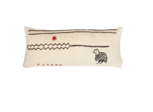El Dokuması Yün Dikdörtgen Yastık – Peacock